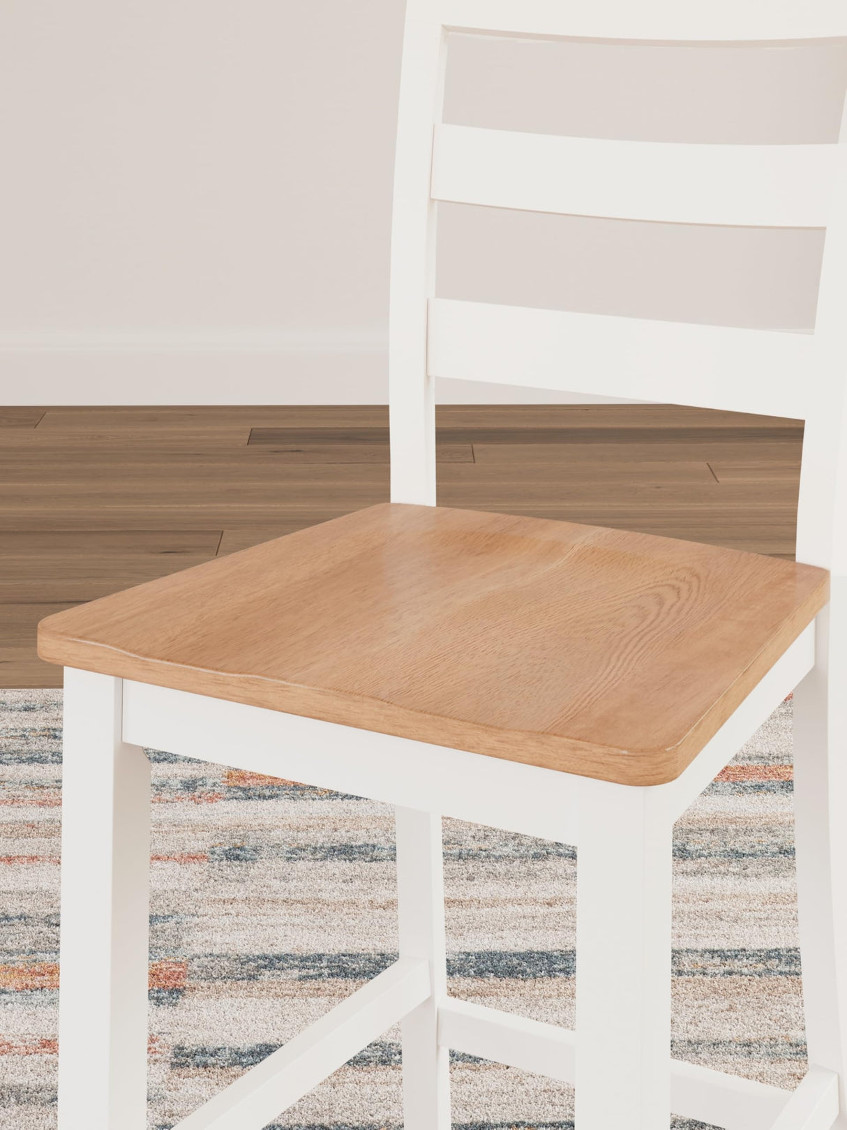 Signature Design by Ashley Gesthaven Solid Wood Frame Counter Height Barstool, Set of 2, White/Natural Signature Design by Ashley