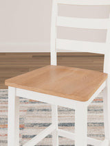Signature Design by Ashley Gesthaven Solid Wood Frame Counter Height Barstool, Set of 2, White/Natural Signature Design by Ashley