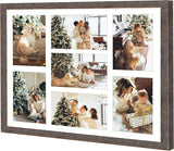 Golden State Art, Set of 3, 13.7x15.7 Distressed Brown Wood Collage Frame - White Mat - Displays Seven 4x6 Photos - Real Glass, Sawtooth Hanger, Swivel Tabs - Wall Mounting, Landscape, Portrait Golden State Art