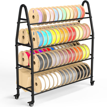 𝐘𝐮𝐦𝐤𝐟𝐨𝐢 3D Printer Filament Rack for 90PCS, Rolling Filament Spool Holder, Heavy Duty Metal Shelf for ABS/PLA/TPU/Nylon, 3D Printer Accessories for Studio Office Business Workshop - WoodArtSupply