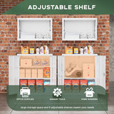 Greenvelly Metal Storage Cabinet, 42” Metal Locking Cabinet with Doors and 2 Adjustable Shelves, Small Steel Cabinet with Lock for Office, Garage, Home, School (White) Greenvelly