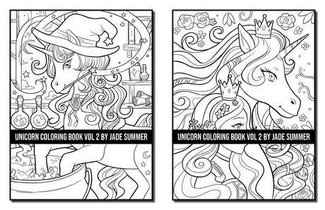 Unicorn Coloring Book: For Adults with Magical Unicorns, Beautiful Flowers, and Relaxing Fantasy Scenes (Volume 2) (Unicorn Coloring Books) WoodArtSupply