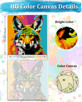 TOCARE Framed Paint by Numbers Kit for Adults, Wolf Paint by NumbersWith Frame,Wolf Paint by Number on Framed Canvas for Adult Beginner (10x10 Inch, Without Easel) TOCARE