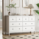 wanan 8 Drawer Dresser, 50" Modern White Dresser &Chests of Drawer, 8 Drawer Wide Dressers for Bedroom wanan