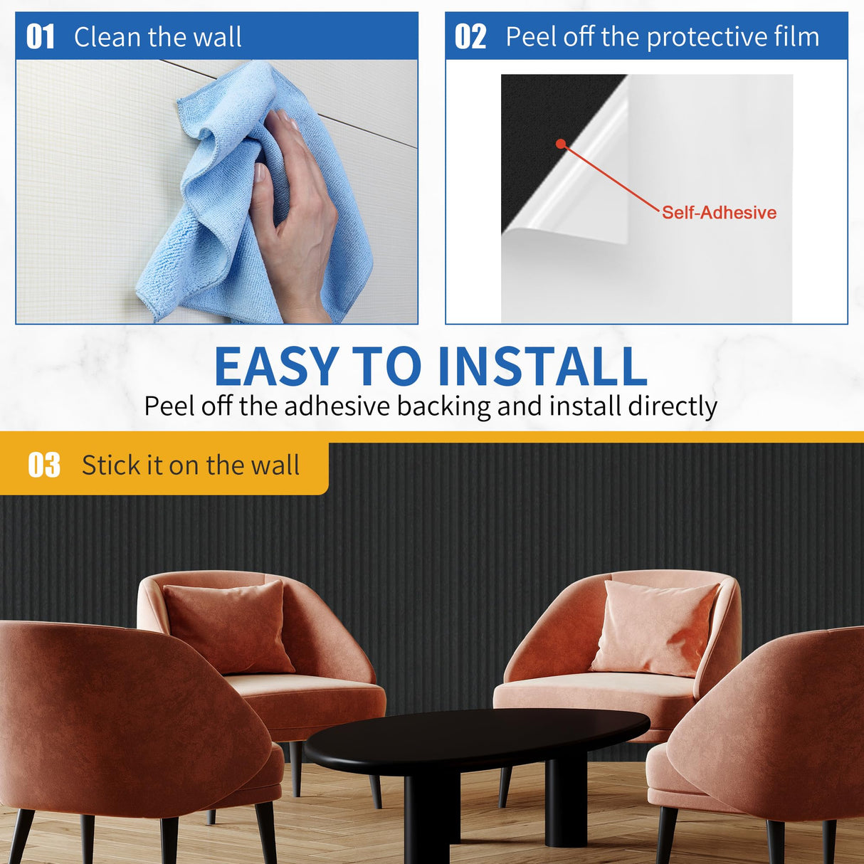 5 Pack Acoustic Panels,47.2x23.6x0.4 inch Acoustical Wall Panels,Large Soundproof Panels,Self-Adhesive Sound proof panels for walls,Acoustic Treatment for Recording Studio&Office Vertical,White EVENRISING