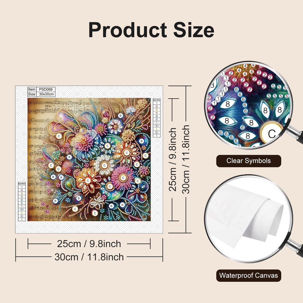Stalente Diamond Painting Kits for Adults, 5D Special Shape Diamond Art Kits for Beginners, Crystal Rhinestones Diamond Painting for Home Wall Decoration Gift 12×12inch, Flower Stalente
