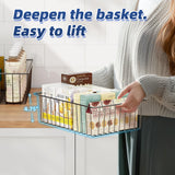 Simple Trending 6 Pack Large Wire Baskets for Organization, Metal Pantry Storage Baskets for Cabinet, Kitchen, Garage, Bathroom, Black Simple Trending