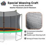 14Ft Trampoline Net Replacement with 6 Enclosure Pole Caps, Trampoline Replacement Enclosure Net Round Safty UV-Resistant Weather-Resitant Breathable Durable(Not Include Poles) Jump Tastic Trampoline