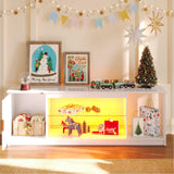 Bestier LED TV Stand for 55/60/65 Inch TV, Gaming Entertainment Center with Cabinet for PS5, Xbox, Fluted TV Console with Adjustable Glass Shelves for Living Room, Bedroom 57 Inch,Bright White Bestier