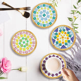 Mosaic Tiles,Tumwisk 4 Sets DIY Glass Mosaic Tiles for Crafts,4 Styles of DIY Mosaic Coaster Kit Material Package for Adults Handmade Home Table Desk Decoration Housewarming Present Tumwisk