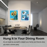 BAISITE Paint by Numbers Kit for Adults Beginners,12" Wx16 L 2 Pack Canvas for Painting Kits for Adults in Colorful Box-Daisy and Sunflowers 0304 BAISITE