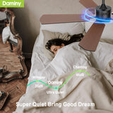 DAMINY 52 inch Ceiling Fan with Light,6CCT,5 Blade Ceiling Fan with Light,Low Profile Ceiling Fan with Light and Remote Control,Downrods,Black Ceiling Fan for Living Room,Indoor/Outdoor Use DAMINY