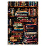 Vintage Library Bookshelf Jigsaw Puzzle 1000 Piece for Adult, Funny Books Challenging Painting Jigsaw Puzzles, Art Aesthetic Difficult Puzzle Larkipuzz