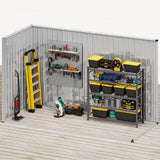 DWVO 9.1x4.2ft Large Outdoor Storage Shed, Metal Tool Sheds, Heavy Duty Tool Storage with Lockable Doors & Air Vent for Backyard Patio Lawn to Store Bikes, Tools, Lawnmowers,Brown DWVO