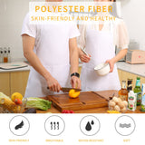 Tosewever 2 Pack Adjustable Bib Apron, Waterdrop Resistant Aprons with 2 Pockets Cooking Kitchen Restaurant Aprons for Women Men Chef, BBQ Drawing Crafting Outdoors (Polyester-White, 2) Tosewever