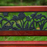 Sophia & William Outdoor Kids Bench Patio Mini Sized Garden Bench with Wooden Seat and Cast Iron Backrest for Porch, Lawn, Backyard and Indoor Sophia & William