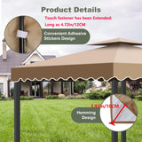 10'X10' Gazebo Canopy Top Replacement, Double Tier Gazebo Canopy Replacement Top Cover with Air Vent, Grill Gazebo Top Roof for Shop Garden Patio Yard Outdoor, Pavilion Cover Sunshade (Khaki A) Qdreclod