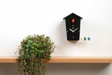 KOOKOO Birdhouse Mini Black, Tiny Modern Cuckoo Clock with 12 Natural Bird Songs or Cuckoo Call KOOKOO