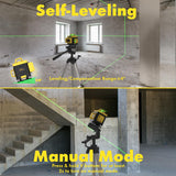 Laser Level 360 Self Leveling Twinkle Star 16 Line 4D Green Line Laser Picture Hanging Construction, 4800 mAh 2 Rechargeable battery with Remote Controller, Tool Kit, Magnetic Rotating Stand Included Twinkle Star