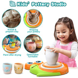 Pottery Wheel for Kids-Complete Pottery Painting Kit Arts and Crafts for Kids Ages 8-12, Clay Sculpting Tools with 1.7lb Air Dry Clay, Birthday Christmas Gifts Toys for Boy Girls Age 6 7 8 9 10 11 12 Fedonak
