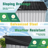 Flamaker Storage Shed Waterproof Metal Garden Shed with Lockable Door Utility Tool Shed Outdoor Storage for Backyard, Patio and Lawn (5 x 3 FT, White) Flamaker