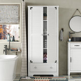 furomate 71" Tall Kitchen Pantry with Louver Doors, Wooden Food Pantry Storage Cabinet, Cupboard Buffet Cabinet for Kitchen Dining Living Room furomate