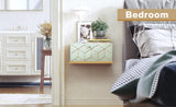 HLR Floating Nightstand, Wall Mounted Nightstand with Removable Door, Floating Shelves for Wall, Bedroom, Bathroom, Green HLR
