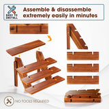 Tidita Acacia Wood Cupcake Display Stand - 4 Tiered Riser for Vendors Organizer - Wooden Cupcake Cookie Stands for Dessert Decorative Tables - Appetizer Serving Shelves Farmhouse at Party Wedding Tidita