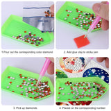 MEIEST 48 PCS Colorful Christmas Art Diamond Envelope Seals Kits,5D DIY Diamond Painting Mosaic Stickers by Numbers Crafts Set for Kids and Adults,Creative Handmade Art Craft Gift MEIEST