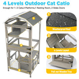 Gowoodhut 71'' Large Cat House Outdoor Catio Enclosures Indoor Kitten Cages with Attachable Window Resting Box,Waterproof Roof Gowoodhut