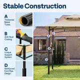 VIVOHOME Grill Gazebo Outdoor BBQ Patio Canopy Tent with Double Tiered Vented Top & 2 Side Shelves, Taupe VIVOHOME