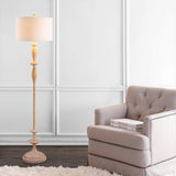 JONATHAN Y JYL3061A Aldrin 63.5" Resin LED Floor Lamp, Traditional, Transitional, Office, Living Room, Family Room, Dining Room, Bedroom, Hallway, Foyer, Brown Wood Finish JONATHAN Y