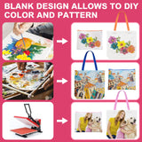 10 Pack Sublimation Blanks Canvas Tote bag, Reusable Large Grocery Bags DIY Heat Transfer Cosmetic Makeup Bags Shopping Bags with Customized Color for DIY, Advertising, Christmas Craft Present MAFYE