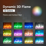 EUHOMY 60 Inch Electric Fireplace Wall Recessed and Wall Mounted with Adjustable Flame Color, Fireplace Heater with Remote Control, Linear Fireplace with Timer, Touch Screen, Log & Crystal, 750/1500W EUHOMY