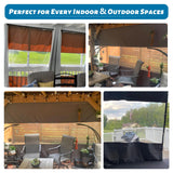 Domi Outdoor Clear Panel Curtain, 18 Oz Vinyl Curtains Weatherproof with Rustproof Grommets, Transparent Heavy Duty PVC Tarp Cover for Gazebo, Pergola, Patio Winter Protection(8'H x 16'W, Brown) domi outdoor living