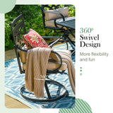 Sophia and William Outdoor Patio Dining Set for 6, Outdoor Table and Chairs, Removable Seat Cushions, 4 Fixed，2 Swivel Chairs, 59" Black Patio Dining Table Sophia & William