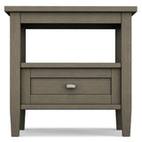 SIMPLIHOME Warm Shaker SOLID WOOD 20 inch wide Rectangle Rustic End Side Table in Farmhouse Grey with Storage, 1 Drawer and 1 Shelf, for the Living Room and Bedroom SIMPLIHOME