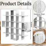 Suzile Oversize Coffee Mug Display Rack Wooden Display Shelves Rustic Wooden Floating Curio Shelf Travel Wall Mounted Coffee Mug Rack Holder Shadow Box Shelf (5.1x5.1x3in,Farmhouse White) Suzile