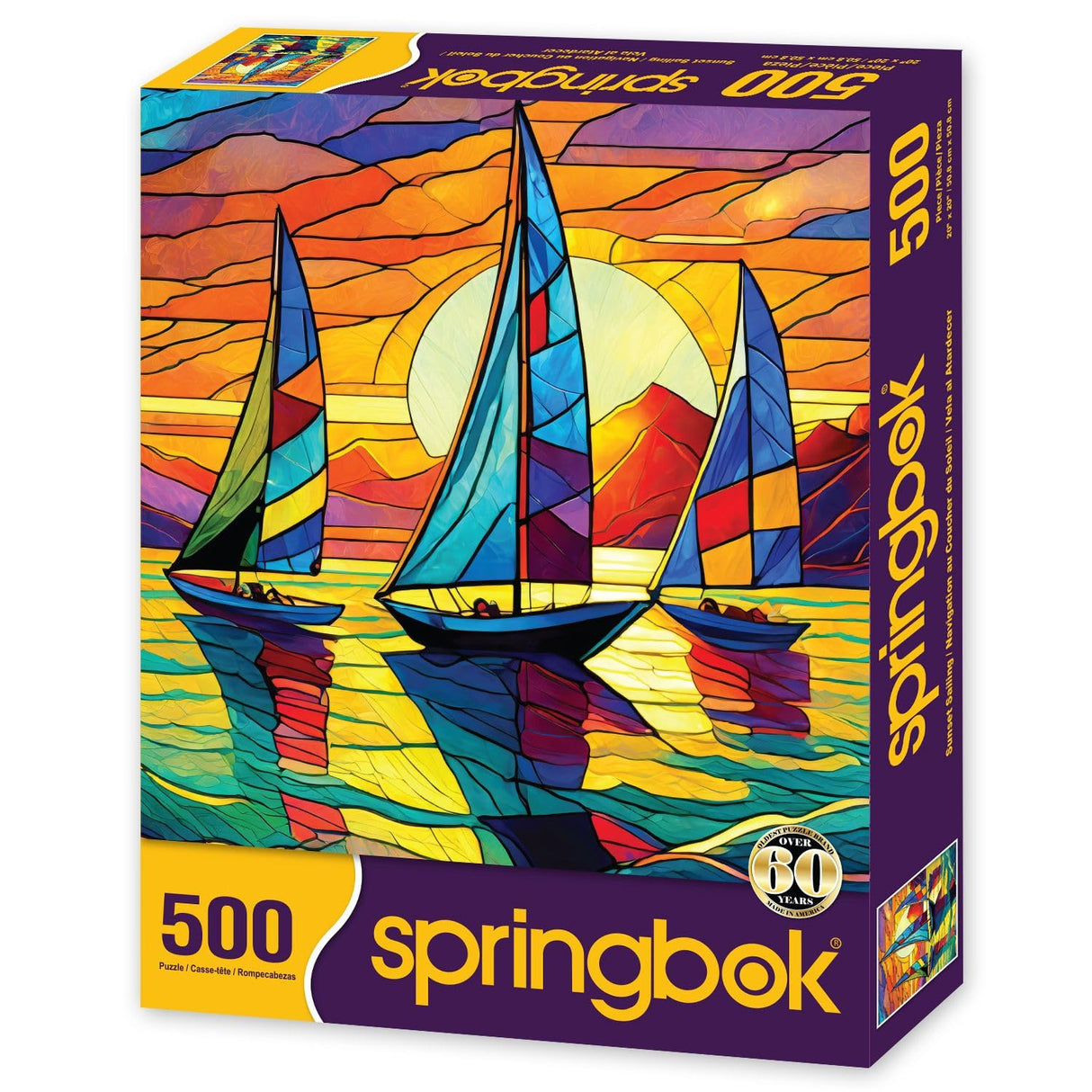 Springbok's Sunset Sailing 500 Piece Jigsaw Puzzle for Adults-Unique Cut Pieces- Made in USA Springbok