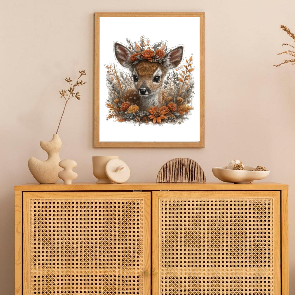 Ruikiyart Wooden Puzzles for Adults Cute Deer Wooden Jigsaw Puzzles 200Pcs Unique Animal Shape Adult Puzzles Fabulous Gift for Kids and Adults on Birthday,Thanksgiving,Christmas 11.1x11.2 Inches Ruikiyart