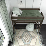 Max & Lily Modern Farmhouse High Loft Bed, Twin Bed Frame For Kids, Barnwood Brown Max & Lily