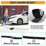 Vizava Ev Charger Cable Protector with Handle For Garage Door,Gap Minimizing Design Heavy Duty Soft Rubber Ev Charger Cord Protector Compatible for Tesla(Model 3/Y/X/S), J1772 Chargers,Prevents Damage Vizava
