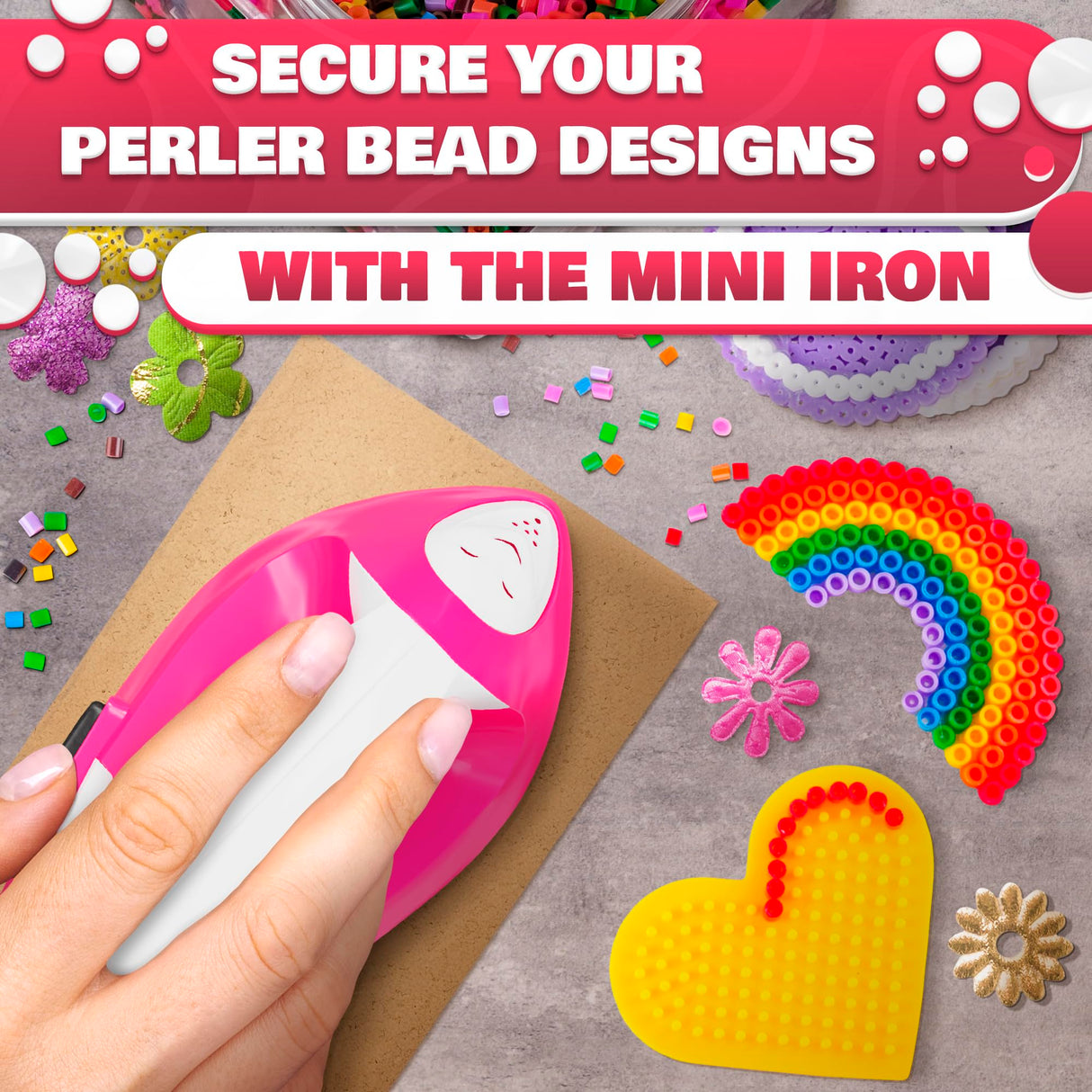 Mini Iron for Crafting 2.3" x 3.9" – Cute Mini Craft Iron for Patches, Sewing, Quilting with Quick Heat-Up Ceramic Plate & 59" Cord – Designed for Ironing Patches, Bling, and Small Craft Projects MYCRITEE