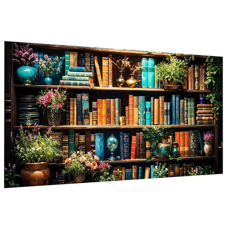 JOOZ Large Diamond Art Kits for Adults - 5D Book Diamond Painting Kits for Adults, DIY Full Drill Bookshelf Plant Diamond Art Painting, Bookshelf Gem Art Kits for Home Wall Decor 27.5x15.7 Inch JOOZ