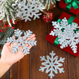 Oudain 6 Pieces Metal Snowflake Ornaments Christmas Galvanized Snowflake Hanging Ornament Farmhouse Snowflake Tree Hanging Decoration for Xmas Winter Party Decor, 5.12 Inch, Silver Oudain