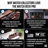Holme & Hadfield Premium 4-Slot Wooden Watch Display Case – Handcrafted Men’s Watch Box with Accessory Drawer, Hinged Cover, Leather Lining – Father's Day Gift for Collectors – Luxury Built to Last Holme & Hadfield