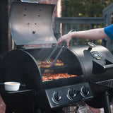 OKLAHOMA JOE'S® Canyon™ Charcoal and Propane Gas Combination Smoker and Grill, Black Steel, 24203004 Oklahoma Joe's