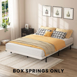 SHOANED Queen Size Box Springs - 3 Inch Low Profile Mattress Foundation No Noise Heavy Duty Metal Basics Bed Base with Clean Fabric Cover, Easy Assembly SHOANED