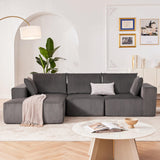 Weture 108” Modular Sectional Sofa, Cloud Sectional Couch with Deep Seat, Modern Modular L-Shape Sofa Couch with Chaise,Upholstered Couches for Living Room Bedroom (Corduroy, Dark Grey) Weture