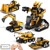ADUSRIZ 5 in 1 STEM Robot Building Kit, 535 Pcs Remote Control Excavator Science Educational Kit, Technic Coding Robotic Toys Gift for Kids 6 7 8 9 10 11 12+ Years Old Boys Girls ADUSRIZ